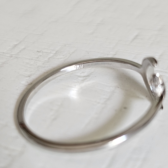 Moon Star Ring, Thin Crescent Moon Ring, Sterling Silver Women Ring, Boho Chic, - Picture 5 of 10